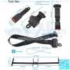 Universal Golf Cart Seat Belts 4 Retractable with Bracket Kit for EZGO TXT, Yamaha, Club Car DS - Image 2