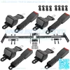 Golf Cart Seat Belt Bracket Kit with 4 Passenger Retractable Seat Belts Safety Belt for EZGO Club Car Yamaha Models - Upgrade Heavy Duty & More Sturdy