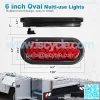 2 Pcs 6 Inch Red Oval Led Trailer Tail Lights 24 LED Grommet Mount, Oval 6" Red Stop Turn Tail Brake Light Rubber Flush Mount Replacement for Trailer RV Trucks Bus Waterproof - Image 4