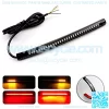 Universal 8" Flexible LED Light Strip with Tail Brake Stop Turn Signal Lights All-in-one for Motorcycle Scooter Quad Cruiser Off Road, Red/Amber