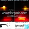 Universal 8" Flexible LED Light Strip with Tail Brake Stop Turn Signal Lights All-in-one for Motorcycle Scooter Quad Cruiser Off Road, Red/Amber - Image 4