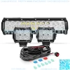 12Inch 72W Led Light Bar 2PCS 4 Inch 18W LED Pods Led Driving Fog Lights with 16AWG Off Road Wiring Harness-3 Leads for Truck Golf Cart SUV ATV UTV Boat