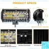 Led Light Bar,7 Inch Led Fog Light Off Road Lights 240W 24000lm with Led Wring Harness(10ft /2 Lead), Waterproof Led Spot&Flood Combo Beam Light Bar for SUV/ATV/Jeep/Boat 2Pack - Image 2