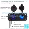 Center console 4.2A with aperture dual USB blue +12V with light cigarette lighter holder - Image 4