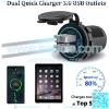 Quick Charge 3.0 Dual USB Charger Socket, Qidoe Waterproof 12V USB Outlet 36W Dual QC3.0 USB Power Socket with Touch Switch DIY Car USB Port for Car Boat Marine RV Motorcycle Bus Truck Golf Cart etc - Image 2