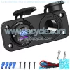 Cigarette Lighter Socket 12 Volt USB Outlet: PD 20W USB C and QC3.0 Car USB Port Aluminum Metal 12V Plug, 150W Car Charger USB Socket Panel with Power Switch LED Voltmeter for Marine Boat RV Golf Cart