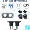 Cigarette Lighter Socket 12 Volt USB Outlet: PD 20W USB C and QC3.0 Car USB Port Aluminum Metal 12V Plug, 150W Car Charger USB Socket Panel with Power Switch LED Voltmeter for Marine Boat RV Golf Cart - Image 4