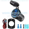12V USB Outlet, Quick Charge 3.0 USB Charger Socket, Waterproof Power Outlet Fast Charge with 2 DP Ports & 1USB Port & Wire Fuse DIY Kit for 12V/24V Car Boat Marine Bus Truck Golf Cart RV Motorcycle