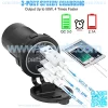 12V USB Outlet, Quick Charge 3.0 USB Charger Socket, Waterproof Power Outlet Fast Charge with 2 DP Ports & 1USB Port & Wire Fuse DIY Kit for 12V/24V Car Boat Marine Bus Truck Golf Cart RV Motorcycle - Image 2