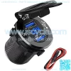 12V USB Outlet, Ollcuz 12V/24V 36W Aluminum Waterproof Dual QC3.0 USB Fast Charger Socket Power Outlet Adapter w/LED Digital Voltmeter for Car, Marine, Boat, Motorcycle, Truck, Golf Cart, etc