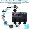 Dual USB Socket Charger 2.1A&2.1A + LED Voltmeter + 3-Socket 12V Cigarette Lighter Power Outlet Adapter + ON-Off Toggle Switch Multi-Functions Panel for Car Marine Boat Rv Truck Mobiles (Red) - Image 2