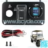 Golf Cart EZGO Key Switch Console Panel,Include DC 9V-48V 3.1A Fast Charge Dual USB Charger Sockets & Digital Voltmeter & Forward Reverse Switch,Fits EZGO TXT & Medalist PDS