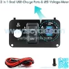 Golf Cart EZGO Key Switch Console Panel,Include DC 9V-48V 3.1A Fast Charge Dual USB Charger Sockets & Digital Voltmeter & Forward Reverse Switch,Fits EZGO TXT & Medalist PDS - Image 3