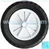 9613 8-Inch Semi-Pneumatic Rubber Replacement Tire, Plastic Wheel, 1-3/4-Inch Diamond Tread, 1/2-Inch Bore Offset Axle,White - Image 3