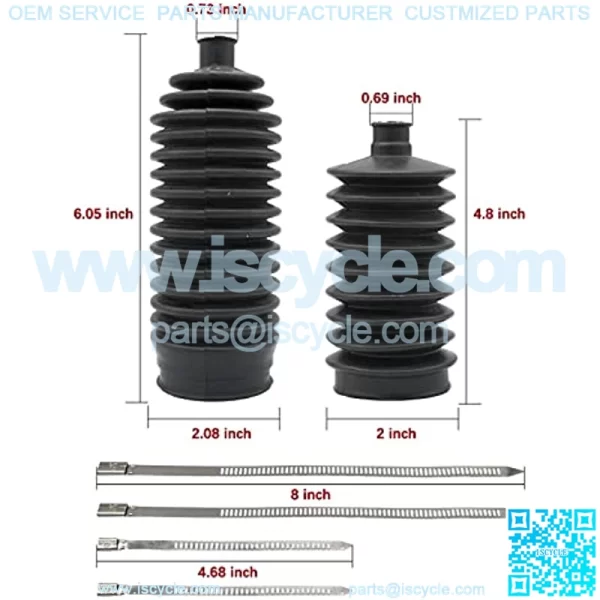 Steering Bellows with Stainless Steel Cable Tie Fits Club Car DS Gas and Electric Passenger Side,Driver Side 1013035 101880001 - Image 3