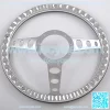 14'' Billet Orbiter Half Wrap 9 Bolts Steering Wheel with 2'' Dish and Horn Button (Black) - Image 2