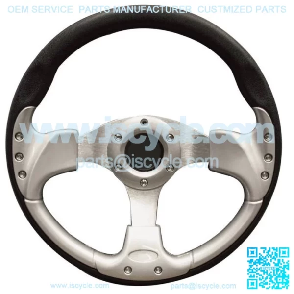 Golf Cart Steering Wheel 13 Inch Black Silver Club Car Ezgo Yamaha