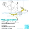 Golf Cart EZGO Heavy Duty 3 Leaf Spring Kit with Bushings & Sleeves & U Bolts fit EZGO TXT 1995-2013, OEM 70506-G01,74135-G01, 74207-G01, 74207-G03 (2 Packs) - Image 4