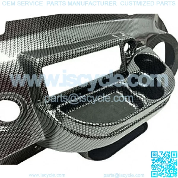Club Car Precedent (04-20) Golf Cart Carbon Fiber Weave Dash with Speaker Holes - Image 2