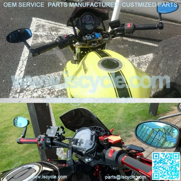 22mm Motorcycle ATV Bike Scooter Handle Bar End Rearview Mirrors Universal New - Image 2