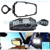 UTV Rear Side View Mirror with LED Spot Light Fits For 1.75-2 Inch Roll Bar with Ball Joint High Impact Shatterproof Tempered Glass Cage (1 Pair,Compatible With Polaris RZR XP 1000 RZR 900 ),5% coupon applied at checkout,with coupon