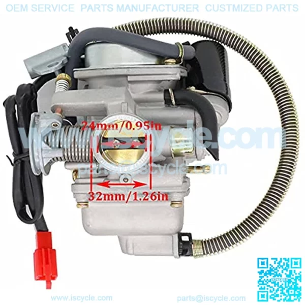 150cc GY6 Carburetor with Air Filter Intake Manifold Replacement for GY6 4 Stroke Engines Electric Choke Motorcycle Scooter 152QMJ 157QMI (with Vacuum Fuel Pump ,Hose Tube Line) - Image 2