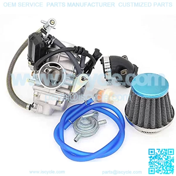 150cc GY6 Carburetor with Air Filter Intake Manifold Replacement for GY6 4 Stroke Engines Electric Choke Motorcycle Scooter 152QMJ 157QMI (with Vacuum Fuel Pump ,Hose Tube Line) - Image 4