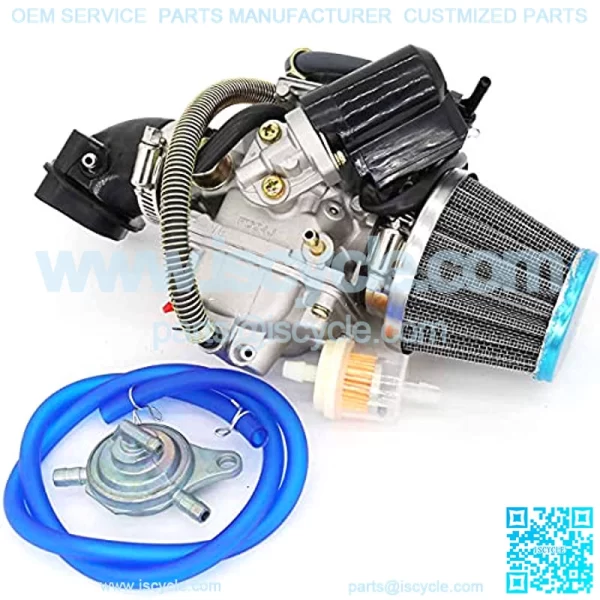 150cc GY6 Carburetor with Air Filter Intake Manifold Replacement for GY6 4 Stroke Engines Electric Choke Motorcycle Scooter 152QMJ 157QMI (with Vacuum Fuel Pump ,Hose Tube Line) - Image 5