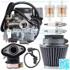 139QMB GY6 Carburetor Air Filter Ignition Coil Compatible with 18mm PD18J Carburetor 49cc 50cc Scooter Kymco Jonway Baja Banzer Barton Zipp Romet Jmstar Lance NST Peace