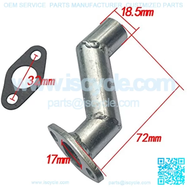 Carburetor Connecting Head&60mm Red Air Filter For 49cc 80cc Motorised Bicycle - Image 2