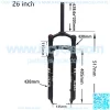 ATV Suspension Fork, 26" Aluminum Alloy DBrake Front Suspension Front Bridge Control 1-1/8" Travel 135mm - Image 2