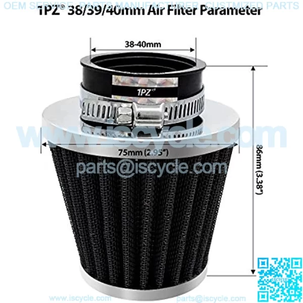 AR2-F01 38/39/40mm Air Filter Intake Cleaner Replacement for 50cc 90cc 110cc 125cc 150cc 200cc GY6 Motorcycle ATV Scooter Quad Go Kart Moped Pit Dirt Racing Bike Yamaha Suzuki Baja TaoTao - Image 2