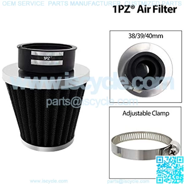 AR2-F01 38/39/40mm Air Filter Intake Cleaner Replacement for 50cc 90cc 110cc 125cc 150cc 200cc GY6 Motorcycle ATV Scooter Quad Go Kart Moped Pit Dirt Racing Bike Yamaha Suzuki Baja TaoTao - Image 4