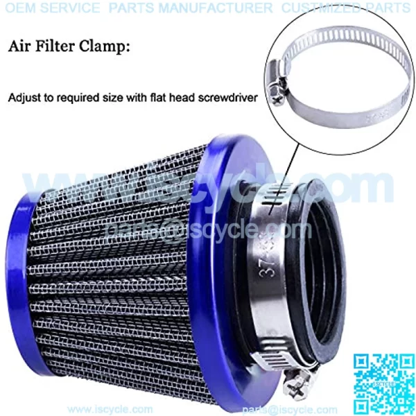 38mm Air Filter For 90cc 110cc 125cc Dirt Pit Bike Chinese GY6 50cc QMB139 Moped Scooter Off Road Motorcycle ATV Quad XR50 CRF50 CRF70 XR CRF KLX Apollo SSR Lifan Engine Parts (Blue) - Image 4