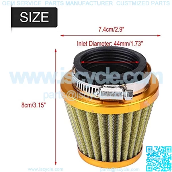 44mm Motorcycle Clamp-On Air Intake Filter Kit - Image 3