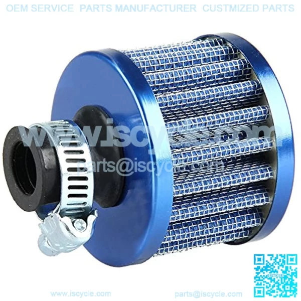 Universal 12mm Mini Blue Cone Cold Air Intake Filter Turbo Vent Breather Car