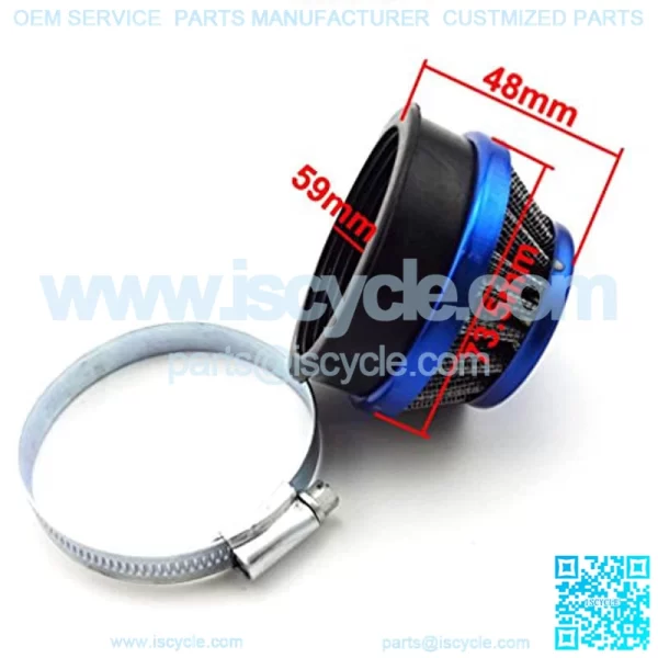 Blue 58-60mm Air Filter for ATV Pocket Bike Yamaha Honda Suzuki Kawasaki Motorcycle - Image 2
