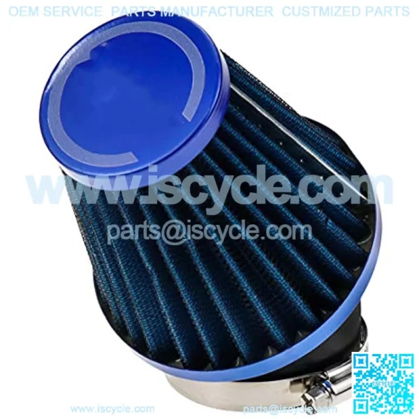 Universal Motorcycle Air Filter ReplaceMotorcycle Modified Parts For Increasing Air Flow Into Engine, 48RAD With AdjustClamp(Blue)