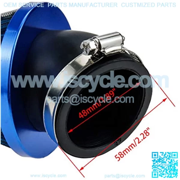Universal Motorcycle Air Filter ReplaceMotorcycle Modified Parts For Increasing Air Flow Into Engine, 48RAD With AdjustClamp(Blue) - Image 3