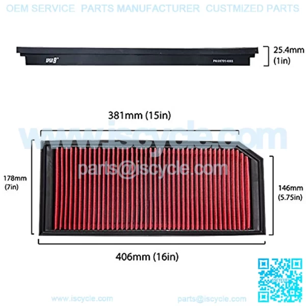 U8701-4003 Hd PRO OEM Replacement High Performance Dry Drop-in Panel Air Filter Red - Image 2