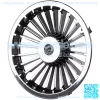 8" Golf Cart Turbine Wheel Covers Hub Caps (Set Of 4) - Black/Silver