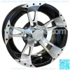 12" Golf Cart Wheel, Machined/Black Rim & Center Cap, 12x7 ET-25