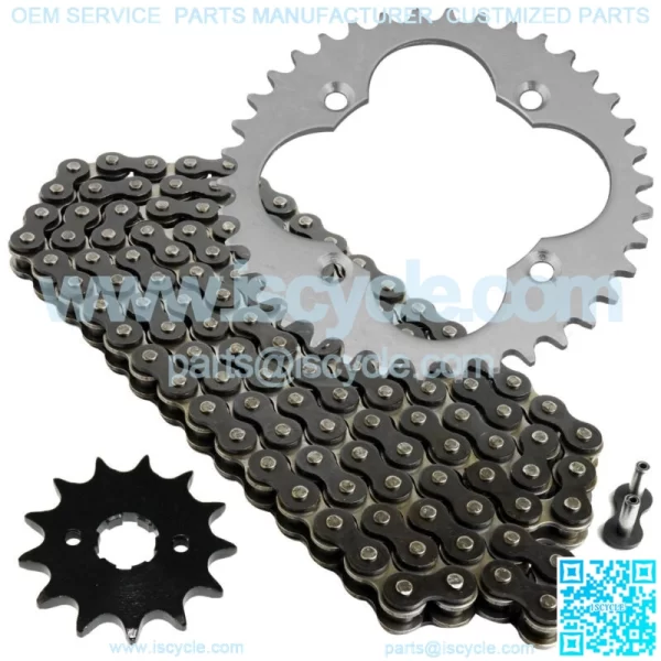 Black Drive Chain And Sprockets Kit for Honda TRX300EX TRX300X Sportrax 300 2X4