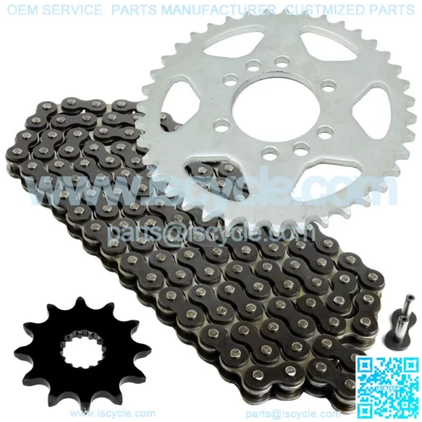 Black Drive Chain And Sprockets Kit for Suzuki LT250S Quadsport 250 1989 1990