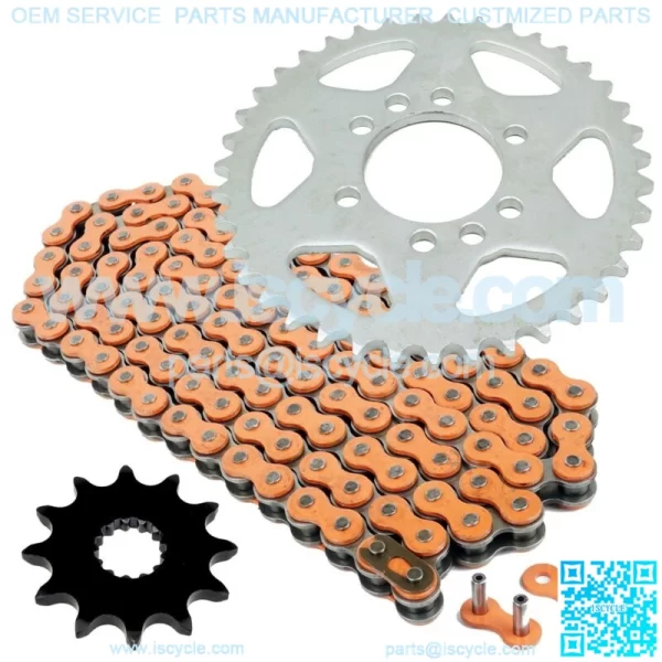 Orange Drive Chain And Sprockets Kit for Suzuki LT250S Quadsport 250 1989 1990