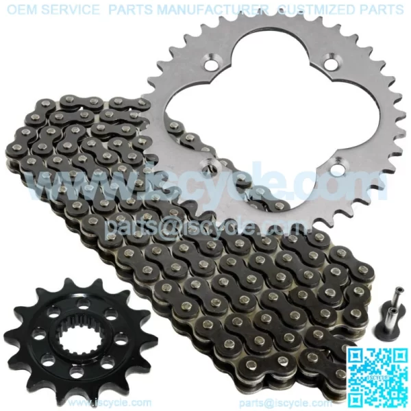 Black Drive Chain And Sprockets Kit for Honda TRX450R Sportrax 450 2X4 2004 05