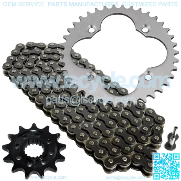 Black Drive Chain And Sprockets Kit for Honda TRX450ER Electric Start 2006-2014