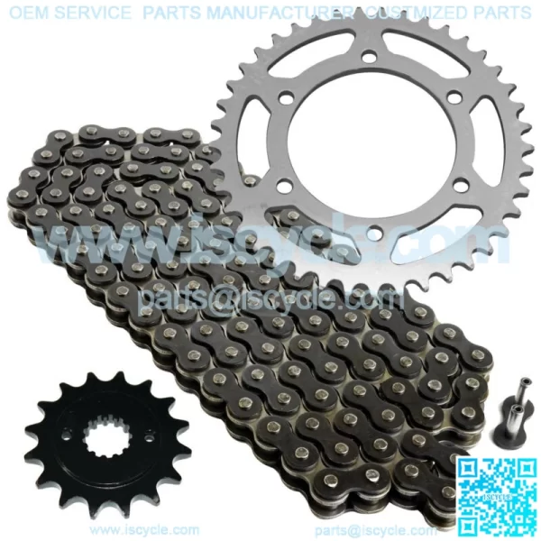 Black Drive Chain And Sprocket Kit for Kawasaki Ninja 500 EX500 1987-1996