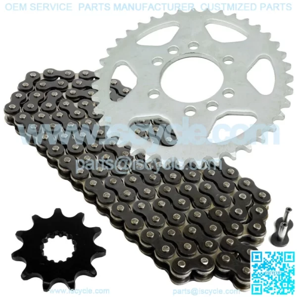 Black Drive Chain And Sprockets Kit for Suzuki LT160 Quadrunner 160 1989-1992