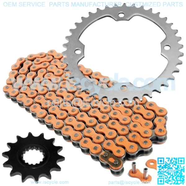 Orange Drive Chain And Sprockets Kit for Yamaha YFZ450R YFZ450X 2009-2018
